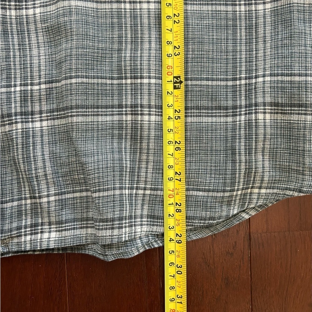 Weatherproof Vintage Washable Linen Plaid Button Down Shirts Mens size XL Blue - Picture 5 of 6